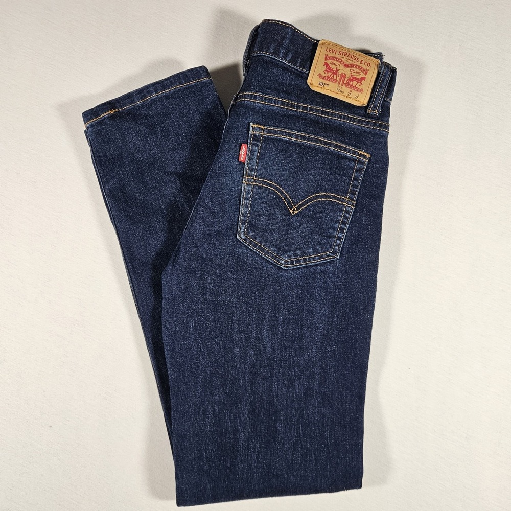 Levi's‎ Jeans 502 Regular Taper Boys  14 Reg 27x27 Dark Wash